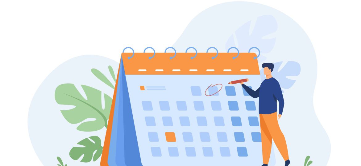 Businessman planning events, deadlines and agenda