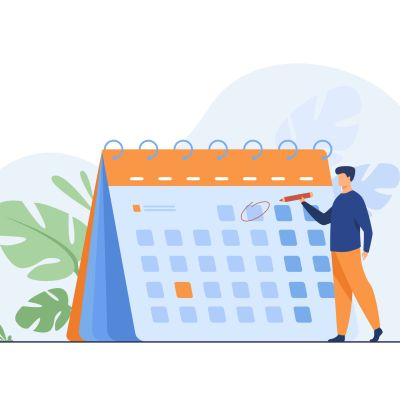 Businessman planning events, deadlines and agenda